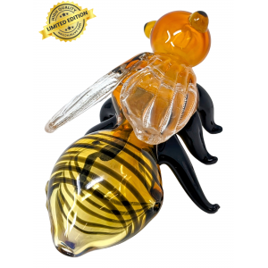 Gold Fumed Bumble Bee Animal Hand Pipe - [NAP14]